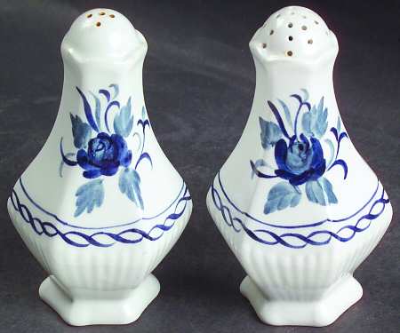 Baltic Blue (Newer, White) Salt & Pepper Set