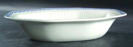 Baltic Blue (Newer, White) 9" Oval Vegetable Bowl