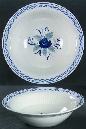 Baltic Blue (Newer, White) Rim Cereal Bowl
