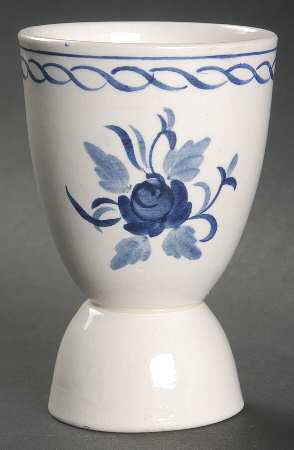 Baltic Blue (Newer, White) Double Egg Cup