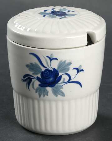 Baltic Blue (Newer, White) Jam/Jelly & Lid