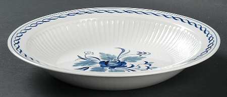 Baltic Blue (Newer, White) Large Rim Soup Bowl