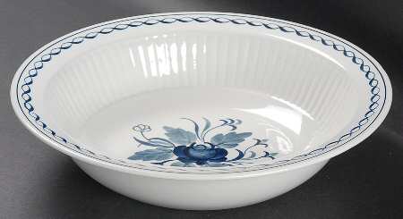 Baltic Blue (Newer, White) 10" Round Vegetable Bowl