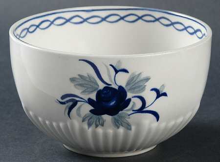 Baltic Blue (Newer, White) Open Sugar Bowl