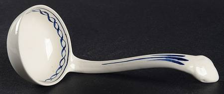 Baltic Blue (Newer, White) Gravy Ladle Solid Piece