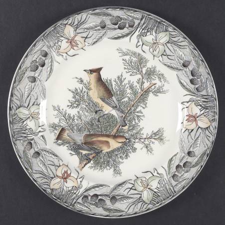 Birds of America (Floral Border) Dinner Plate