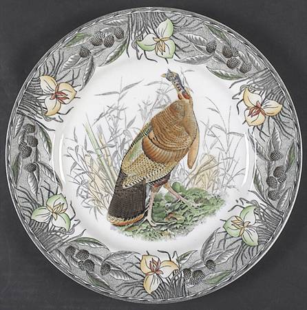 Birds of America (Floral Border) Dinner Plate