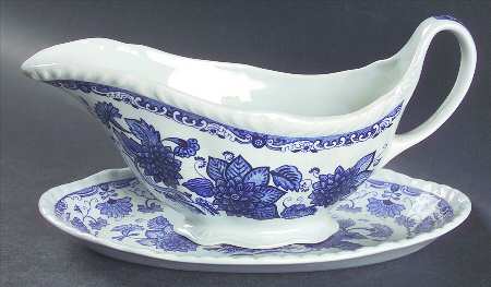 Blue Butterfly Gravy Boat & Underplate