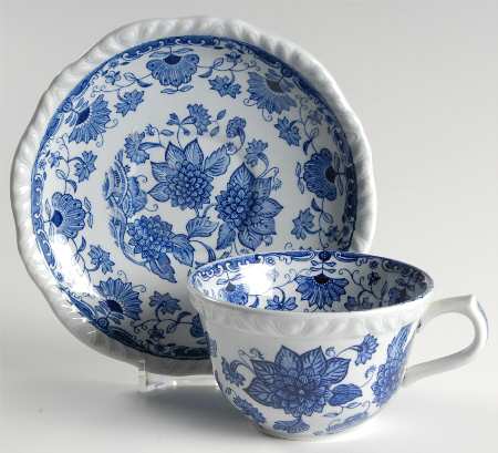 Blue Butterfly Flat Cup & Saucer Set