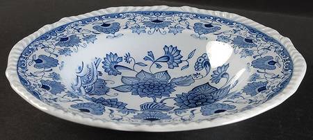 Blue Butterfly Large Rim Soup Bowl