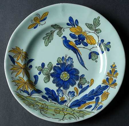 Blue Parrot (Celadon) Dessert/Pie Plate
