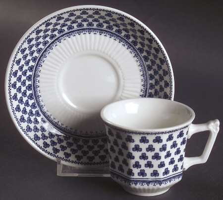 Brentwood (Adams Back Stamp) Flat Demitasse Cup & Saucer Set
