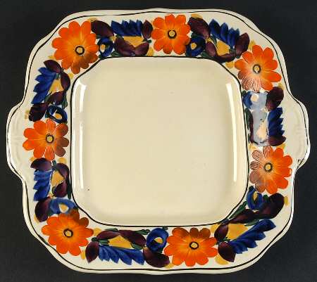 Brocade Square Handled Cake Plate