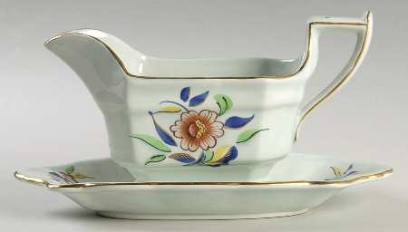 Cambodia Gravy Boat with Attached Underplate