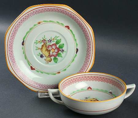 Carolynn Flat Cream Soup Bowl & Saucer Set