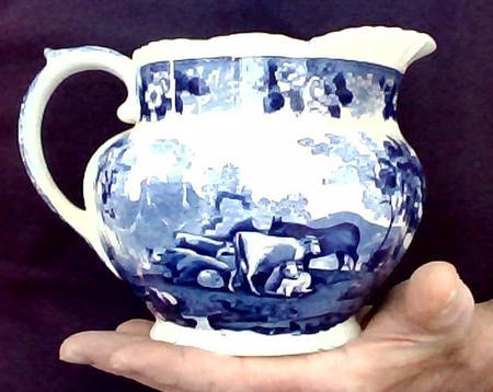 Cattle Scenery Blue (No Trim, Scalloped) 32 Oz Jug