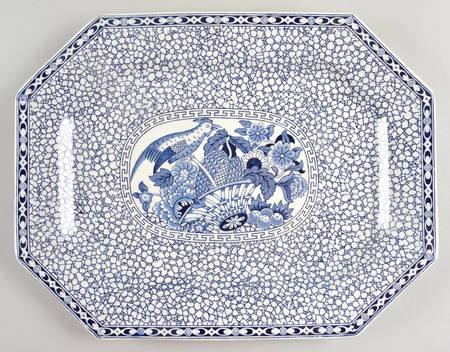 Chinese Bird 13" Oval Serving Platter by Adams China