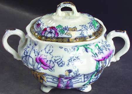 Chinese Ching Sugar Bowl & Lid