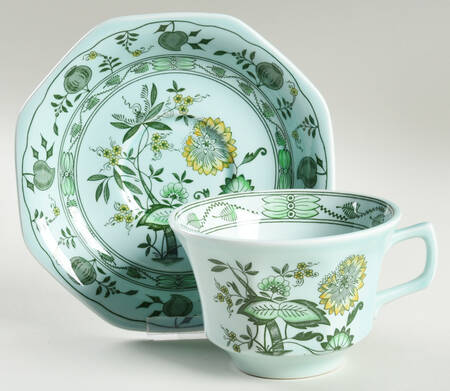 Chinese Garden Green Oversized Cup & Saucer Set