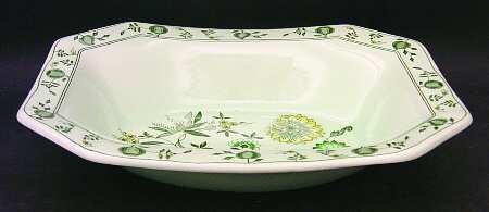 Chinese Garden Green 10" Oval Vegetable Bowl