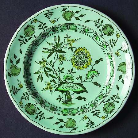 Chinese Garden Green Bread & Butter Plate