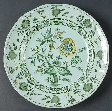 Chinese Garden Green Luncheon Plate