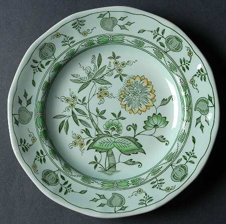 Chinese Garden Green Dessert/Pie Plate