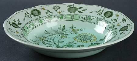 Chinese Garden Green Rim Soup Bowl