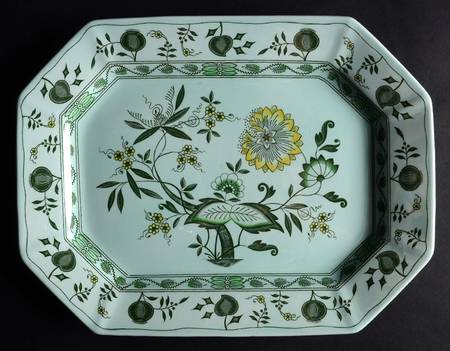 Chinese Garden Green 12" Oval Serving Platter