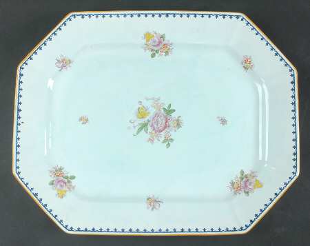 Chelsea Sprays Blue Multicolor 16" Oval Serving Platter