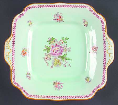 Chelsea Sprays Red (Laurel Leaf) Handled Cake Plate