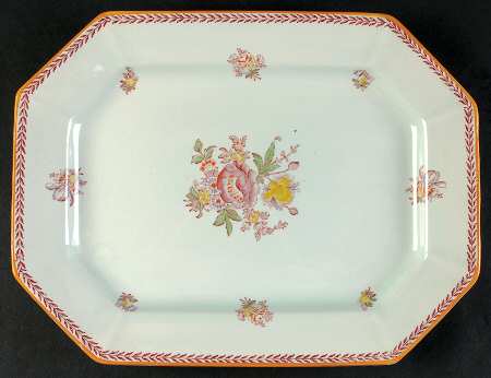 Chelsea Sprays Red (Laurel Leaf) 11" Oval Serving Platter