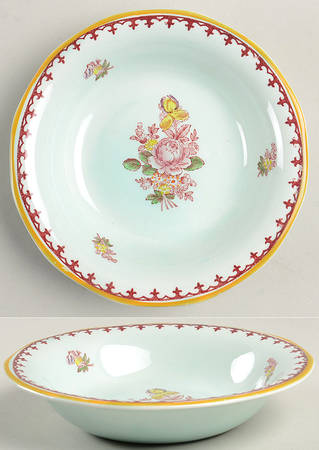 Chelsea Sprays Red (Fleur-De-Lis) Fruit/Dessert (Sauce) Bowl