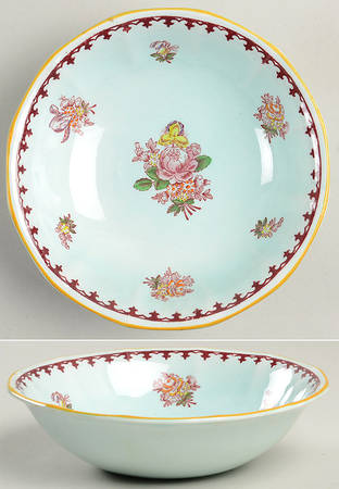 Chelsea Sprays Red (Fleur-De-Lis) Coupe Cereal Bowl
