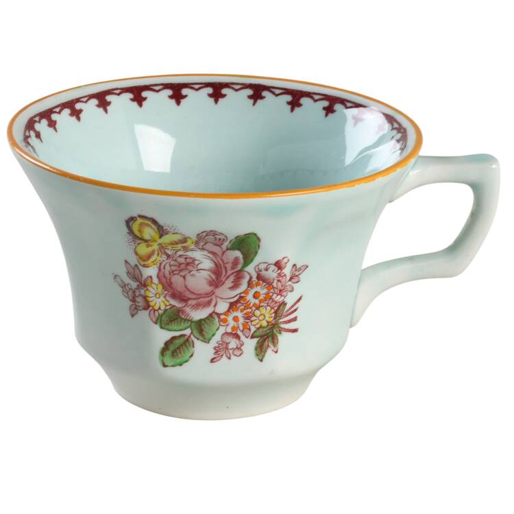 Chelsea Sprays Red (Fleur-De-Lis) Flat Cup