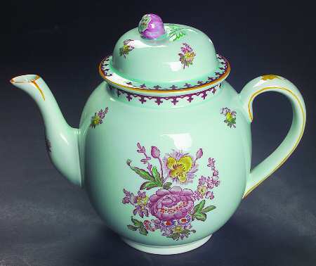 Chelsea Sprays Red (Fleur-De-Lis) Teapot & Lid