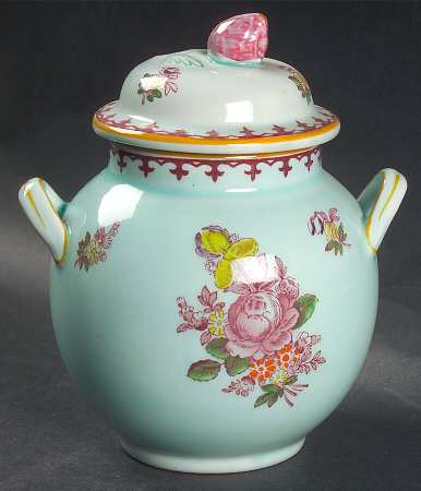 Chelsea Sprays Red (Fleur-De-Lis) Sugar Bowl & Lid