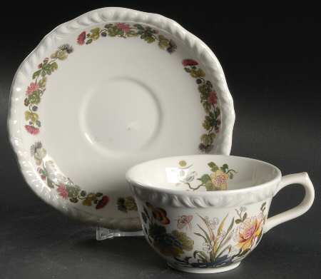 Country Meadow Flat Cup & Saucer Set