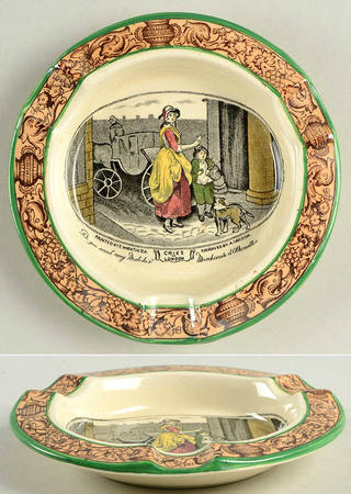Cries of London (Green & Brown rim) 5" Round Ashtray by Adams China