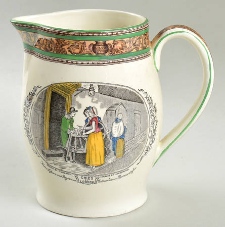 Cries of London (Green & Brown rim) 28 Oz Pitcher
