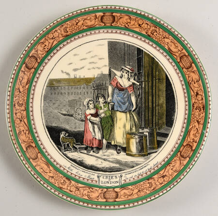 Cries of London (Green & Brown rim) Wall Plate