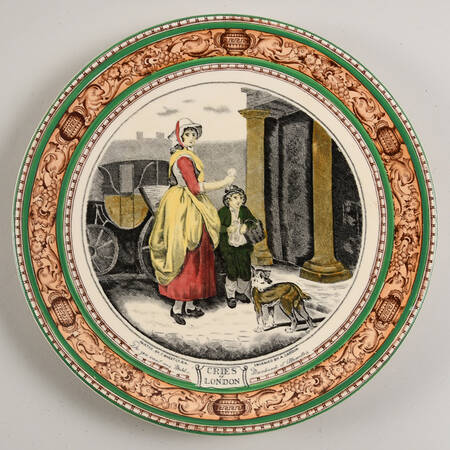 Cries of London (Green & Brown rim) Wall Plate