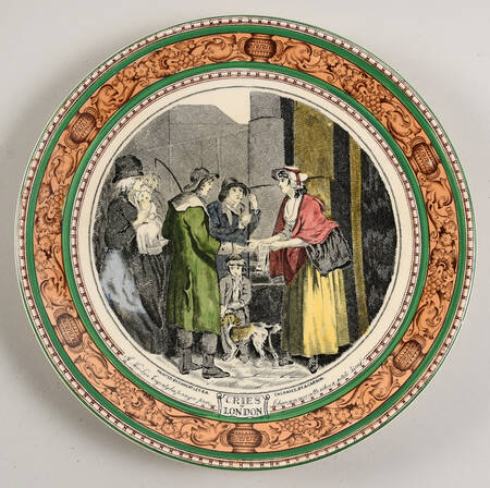 Cries of London (Green & Brown rim) Wall Plate
