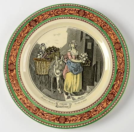 Cries of London (Green & Brown rim) Dinner Plate