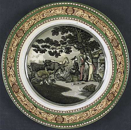 Cries of London (Green & Brown rim) Dinner Plate