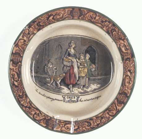 Cries of London (Green & Brown rim) 5" Ashtray by Adams China