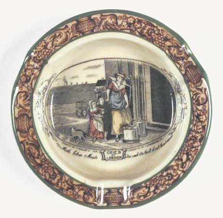 Cries of London (Green & Brown rim) 5" Ashtray