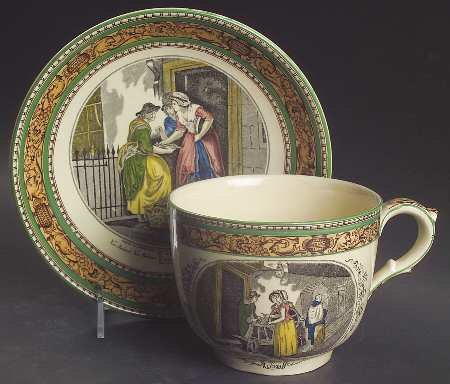 Cries of London (Green & Brown rim) Jumbo Cup & Saucer Set by Adams China