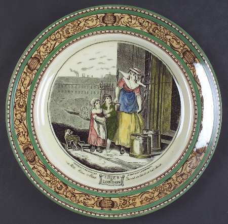 Cries of London (Green & Brown rim) Dinner Plate