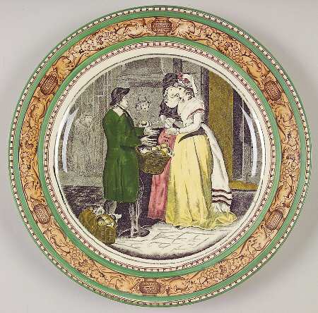 Cries of London (Green & Brown rim) Luncheon Plate by Adams China